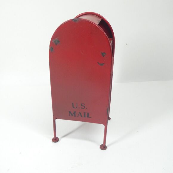 USPS Red Express Mail Dropbox Replica Model 8" Tall U.S. Mail Mailbox Metal Mini - Picture 2 of 7